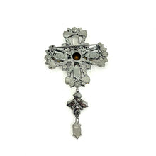 Load image into Gallery viewer, Nicky Butler Fashion Purple &amp; Pink Multi Crystal Maltese Cross Brooch