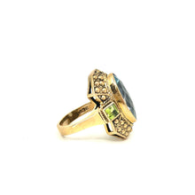 Load image into Gallery viewer, Nicky Butler Bronze Aqua Quartz Multi Gem Marquise Ring