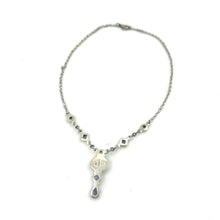 Load image into Gallery viewer, Nicky Butler SS Amethyst Cabochon Multi Gem Drop Necklace