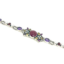 Load image into Gallery viewer, Nicky Butler SS Ruby Red Corundum Multi Gem Bracelet