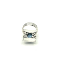 Load image into Gallery viewer, Nicky Butler SS  Blue Quartz Gem Rectangular Scroll Ring