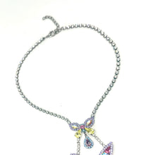Load image into Gallery viewer, Nicky Butler Fashion Pink &amp; Multi Crystal Butterfly Drop Necklace