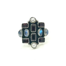 Load image into Gallery viewer, Nicky Butler SS Garnet Multi Gem &amp; FWP Band Ring