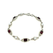 Load image into Gallery viewer, Nicky Butler SS Garnet &amp; Freshwater Pearl Line Bracelet
