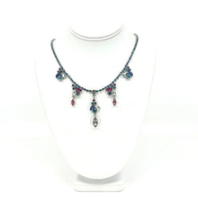 Load image into Gallery viewer, Nicky Butler Fashion Blue Multi Crystal &amp; Rhinestone Marquise Drop Necklace