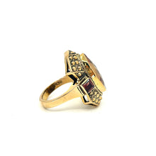 Load image into Gallery viewer, Nicky Butler Bronze Honey Quartz Multi Gem Marquise Ring
