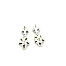 Load image into Gallery viewer, Nicky Butler SS Amethyst Multi Gem Flower Drop Earrings