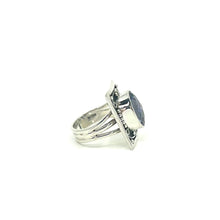 Load image into Gallery viewer, Nicky Butler SS  Blue Quartz Gem Rectangular Scroll Ring