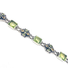 Load image into Gallery viewer, Nicky Butler SS Lime Quartz Multi Gem Scroll Bracelet