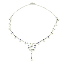 Load image into Gallery viewer, Nicky Butler SS Amethyst Multi Gem Flower Drop Necklace