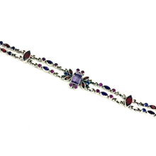 Load image into Gallery viewer, Nicky Butler SS Amethyst Multi Gem Duo Link Bracelet