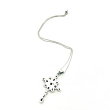 Load image into Gallery viewer, Nicky Butler SS Amethyst Multi Gem Flower Cross Pendant &amp; Chain