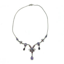 Load image into Gallery viewer, Nicky Butler SS Amethyst Multi Gem Drop Necklace