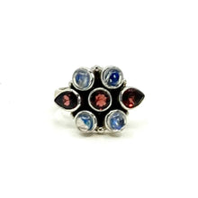 Load image into Gallery viewer, Nicky Butler SS Garnet &amp; Moonstone Multi Gem Ring