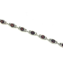 Load image into Gallery viewer, Nicky Butler SS 6.25" Garnet Gemstone Bracelet
