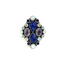 Load image into Gallery viewer, Nicky Butler SS Lapis Multi Gem Cluster Ring