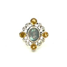 Load image into Gallery viewer, Nicky Butler SS Labradorite Multi Gem Openwork Ring