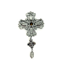 Load image into Gallery viewer, Nicky Butler Fashion Magenta Pink Multi Crystal Maltese Cross Brooch
