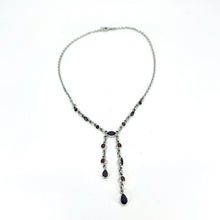 Load image into Gallery viewer, Nicky Butler SS Garnet Gem Lariat Drop Necklace