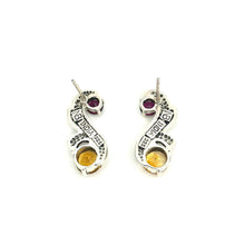Load image into Gallery viewer, Nicky Butler SS Citrine Multi Gem Leaf Earrings