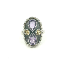 Load image into Gallery viewer, Nicky Butler SS Amethyst Multi Gem Shield Ring
