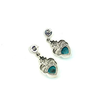 Load image into Gallery viewer, Nicky Butler SS Turquoise Multi Gem Heart Drop Earrings