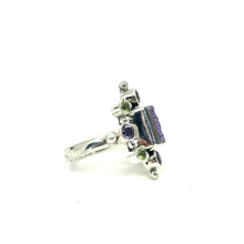 Load image into Gallery viewer, Nicky Butler SS Drusy Quartz Multi Gem Frame Ring