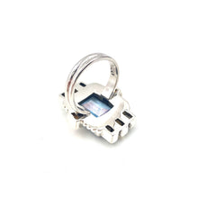 Load image into Gallery viewer, Nicky Butler SS Blue Quartz Multi Gem Cushion Ring