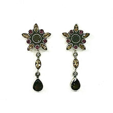 Load image into Gallery viewer, Nicky Butler SS Smokey Quartz Multi Gem Flower Earrings