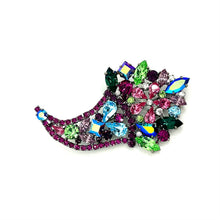 Load image into Gallery viewer, Nicky Butler Fashion Pink Multi Crystal  Cornucopia Brooch