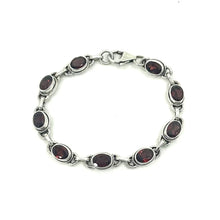 Load image into Gallery viewer, Nicky Butler SS 6.25" Garnet Gemstone Bracelet