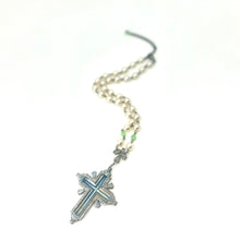 Load image into Gallery viewer, Nicky Butler Fashion Green Multi Crystal &amp; Faux Pearl Beaded Cross Necklace