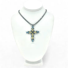Load image into Gallery viewer, Nicky Butler Fashion Lemon Yellow &amp; Multi Crystal Cross Necklace