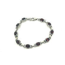 Load image into Gallery viewer, Nicky Butler SS 7" Garnet Gemstone Bracelet