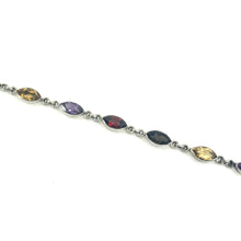 Load image into Gallery viewer, Nicky Butler SS Amethyst Multi Gem Marquise Line Bracelet