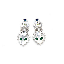 Load image into Gallery viewer, Nicky Butler SS Green Chalcedony Multi Gem Heart Drop Earrings