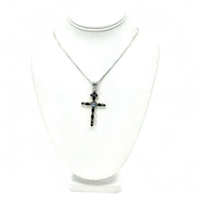 Load image into Gallery viewer, Nicky Butler SS Garnet Multi Gem Cross Pendant &amp; 18” Chain