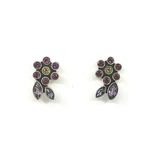 Load image into Gallery viewer, Nicky Butler SS Rhodolite Garnet Multi Gem Button Earrings