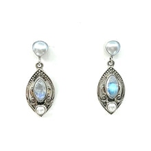 Load image into Gallery viewer, Nicky Butler SS Moonstone Multi Gem Marquise Drop Earrings
