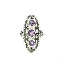 Load image into Gallery viewer, Nicky Butler SS Amethyst Gem Leaf Ring