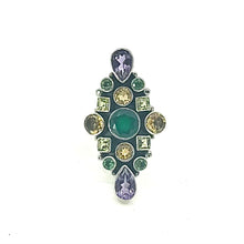 Load image into Gallery viewer, Nicky Butler SS Green Chalcedony Multi Gem Knuckle Ring
