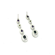Load image into Gallery viewer, Nicky Butler SS Drusy Quartz Multi Gem Oval Drop Earrings