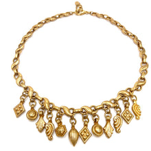 Load image into Gallery viewer, Nicky Butler Fashion Gold-Tone Relic Charm Drop Necklace