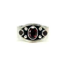 Load image into Gallery viewer, Nicky Butler SS Garnet Oval Gem Band Ring