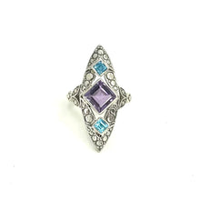 Load image into Gallery viewer, Nicky Butler SS Amethyst Multi Gem Deco Ring