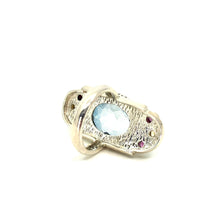 Load image into Gallery viewer, Nicky Butler SS Blue Quartz Multi Gem Arch Ring