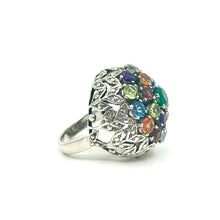 Load image into Gallery viewer, Nicky Butler SS Green Chalcedony Multi Gemstone Bouquet Ring