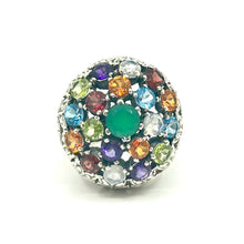 Load image into Gallery viewer, Nicky Butler SS Green Chalcedony Multi Gemstone Bouquet Ring