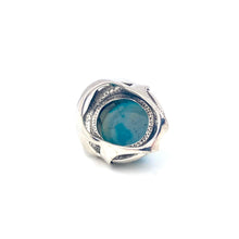 Load image into Gallery viewer, Nicky Butler SS Aqua Window Drusy Quartz Oval Ring