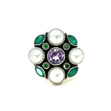 Load image into Gallery viewer, Nicky Butler SS Freshwater Pearl Multi Gem Ring